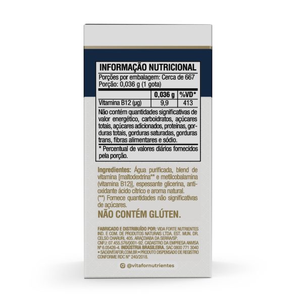 Vitamina B12 frasco 20ml - Menta - Vitafor - Imagem 2