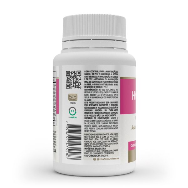 Hyaluronic Hair 60 cápsulas 500mg - Vitafor - Imagem 3