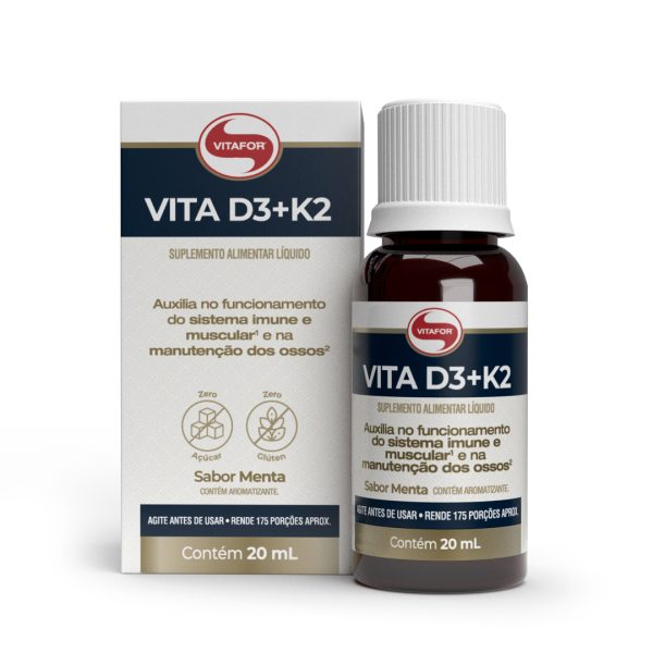 Vita D3 + K2 gotas 20ml - Menta - Vitafor