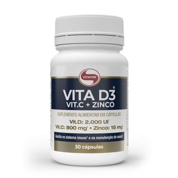 Vita D3 + C + Zinco 30 cápsulas - Vitafor