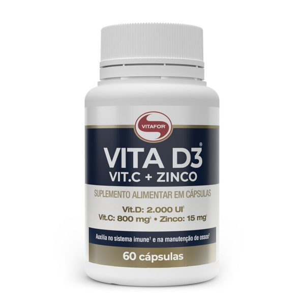 Vita D3 + C + Zinco 60 cápsulas - Vitafor