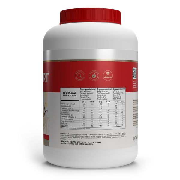 Whey Fort 3w pote 1800g - Baunilha - Vitafor - Imagem 2