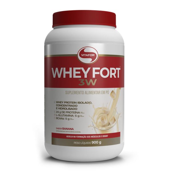 Whey Fort 3w 900g - Banana - Vitafor