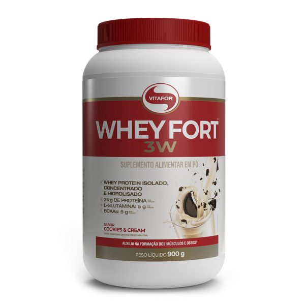 Whey Fort 3w 900g – Cookies 'n Cream – Vitafor
